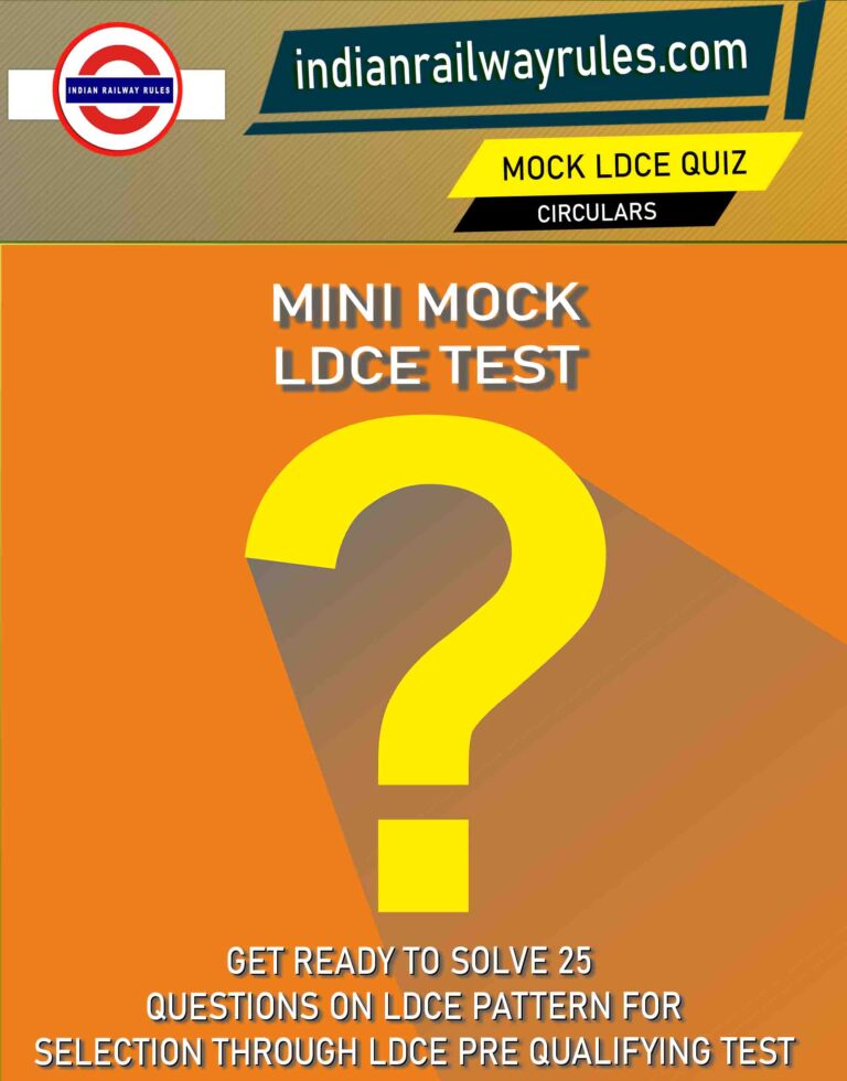 indianrailwayrules MINI MCQ TEST 18