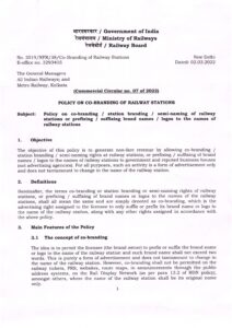 indianrailwayrules.com Policy on Station Co branding CC 07 of 2022 pdf
